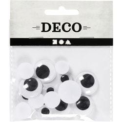 Bevegelige Øyne, uten lim, dia. 12+14+20 mm, 18 ass./ 1 pk.