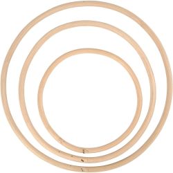 Bambusring, dia. 15,3+20,3+25,5 cm, 3 stk./ 1 sett