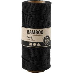 Bambussnor, tykkelse 1 mm, svart, 65 m/ 1 rl.
