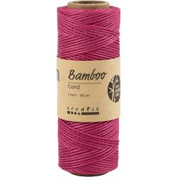 Bambussnor, tykkelse 1 mm, mørk pink, 65 m/ 1 rl.