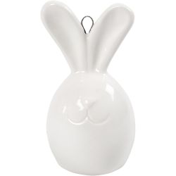Hare, H: 6,7 cm, dia. 3,6 cm, hvit, 3 stk./ 1 pk.