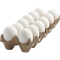 Egg, H: 6 cm, hvit, 12 stk./ 1 pk.