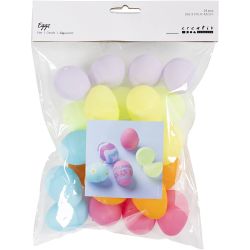 Egg, H: 4,5 cm, dia. 3 cm, pastellfarger, 24 stk./ 1 pk.