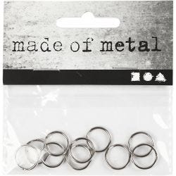 Nøkkelringer, dia. 12 mm, 10 stk./ 1 pk.