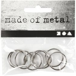 Nøkkelringer, dia. 20 mm, 8 stk./ 1 pk.