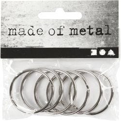 Nøkkelringer, dia. 30 mm, 6 stk./ 1 pk.