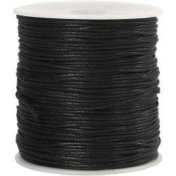 Bomullssnor, tykkelse 1 mm, svart, 100 m/ 1 pk.