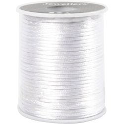 Satengsnor, tykkelse 2 mm, hvit, 50 m/ 1 rl.