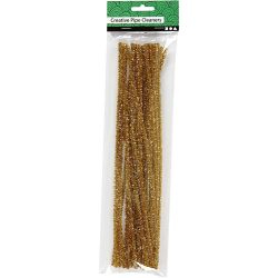 Piperenser, L: 30 cm, tykkelse 6 mm, glitter, gull, 24 stk./ 1 pk.