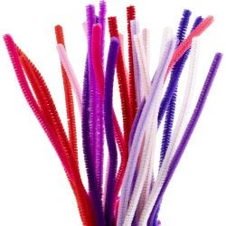 Piperenser, L: 30 cm, tykkelse 6 mm, lilla/pink harmoni, 25 stk./ 1 pk.