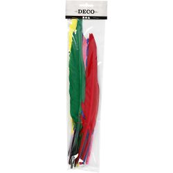 Veren, L: 27 cm, diverse kleuren, 12 stuk/ 1 doos