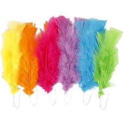 Dun , L: 11-17 cm, ass. farger, 18bunt/ 1 pk.
