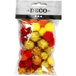 Dusker, dia. 15+20 mm, orange, rød, gul, 48 ass./ 1 pk.
