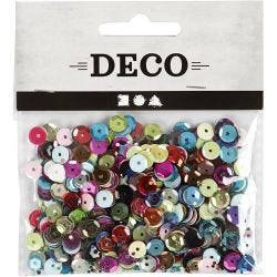 Paljetter, runde, str. 6 mm, 10 g/ 1 pk.