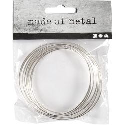 Metallring, dia. 7 cm, tykkelse 1,5 mm, sølv, 10 stk./ 1 pk.
