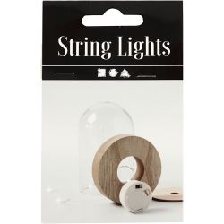 LED lyskjede, L: 27 cm, sølv, 1 stk.