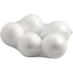 Kule, dia. 6 cm, hvit, 5 stk./ 1 pk.