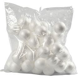 Kule, dia. 6 cm, hvit, 50 stk./ 1 pk.