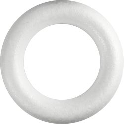 Ring med flat bakside, 35 cm, 46 mm, hvit, 1 stk.