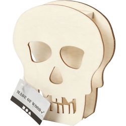 Halloweenfigur Hodeskalle, Hodeskalle, 13,5 cm, 3 cm, 11,5 cm, 1 stk.