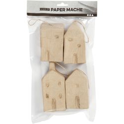 Hus, H: 9,5-12 cm, L: 5,5-6,5 cm, B: 3 cm, 4 stk./ 1 pk.