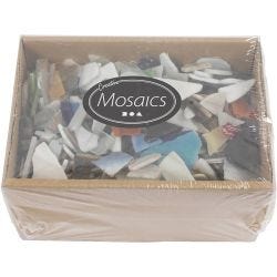 Mosaikk, str. 8-20 mm, tykkelse 2-3 mm, Innhold kan variere , ass. farger, 2 kg/ 1 pk.