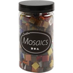 Glassmosaikk, str. 10x10 mm, tykkelse 3 mm, 454 g/ 1 pk.