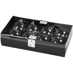 Glasskule, H: 6,9 cm, dia. 5,9 cm, transparent, 8 stk./ 1 pk.