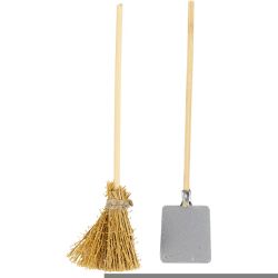 Spade og kost, L: 11 cm, 1 pk.