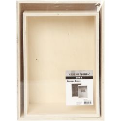 Oppbevaringskasser, rektangel, H: 27+31 cm, D: 12,5 cm, B: 19,5+22,5 cm, 2 stk./ 1 sett