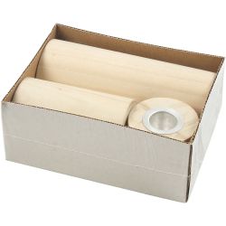Lysestaker, H: 14,5+9+6,5 cm, hullstr. 2,3 cm, 3 stk./ 1 pk.