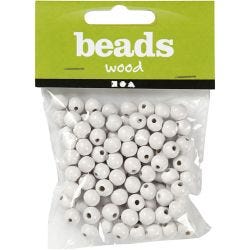 Treperler, dia. 8 mm, hullstr. 2 mm, hvit, 15 g/ 1 pk.