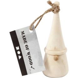 Scandinavian Santa Gnome, H: 8 cm, dia. 3 cm, 1 pc