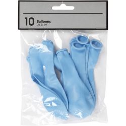 Ballonnen, rond, d 23 cm, lichtblauw, 10 stuk/ 1 doos