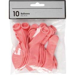 Ballonnen, rond, d 23 cm, lichtrood, 10 stuk/ 1 doos