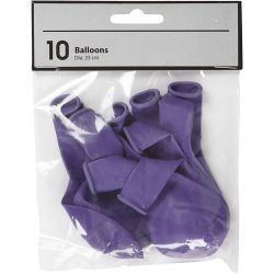 Ballonger, runde, dia. 23 cm, lilla, 10 stk./ 1 pk.