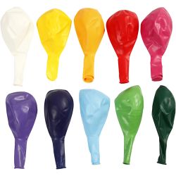 Ballonger, runde, 23 cm, ass. farger, 10stk./ 1 pk.