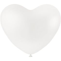 Ballonger, hjerter, hvit, 8stk./ 1 pk.