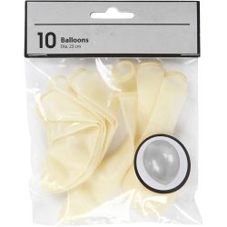 Ballonger, runde, dia. 23 cm, transparent, 10 stk./ 1 pk.