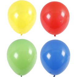 Ballonger, Stor, 41 cm, blå, grønn, rød, gul, 4stk./ 1 pk.