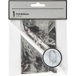 Folieballong, 0, 41 cm, sølv, 1 stk.