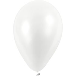 Ballonger, dia. 23 cm, hvit, 10stk./ 1 pk.