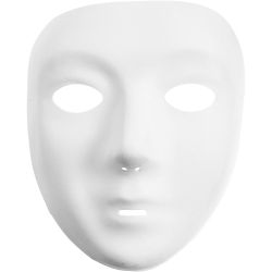 Helmaske, H: 17,5 cm, B: 14 cm, hvit, 12 stk./ 1 pk.