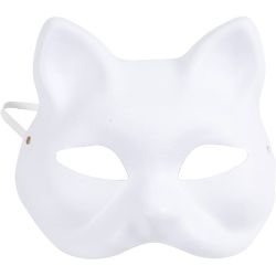 Kattemaske, 17,5 cm, 18,5, hvit, 1 stk.