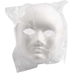Helmaske, 22 cm, 17 cm, hvit, 1 stk.
