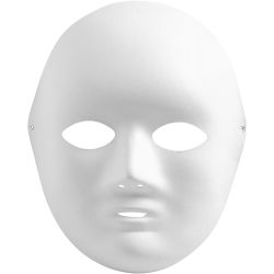 Helmaske, H: 22 cm, B: 17 cm, hvit, 10 stk./ 1 pk.