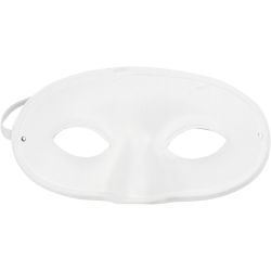 Halvmaske, H: 9,5 cm, B: 18,5 cm, hvit, 10 stk./ 1 pk.