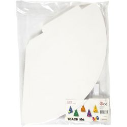 Kartongkjegle, H: 23 cm, dia. 16,5 cm, 230 g, hvit, 50 stk./ 1 pk.