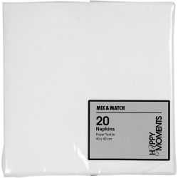 Servietter, str. 40x40 cm, 60 g, hvit, 20 stk./ 1 pk.