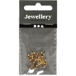 Knuteskjulere med øye, L: 8 mm, dia. 3 mm, forgylt, 20 stk./ 1 pk.